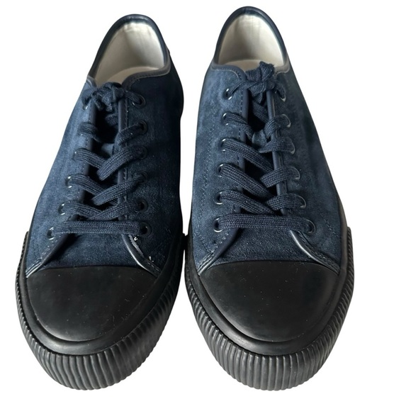 SANDRO BLUE LEATHER TRIMMED SUEDE SNEAKERS SIZE 43 - Picture 5 of 11